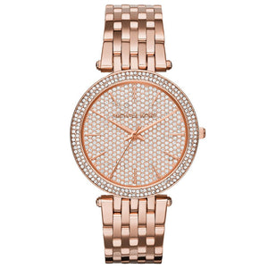 Michael Kors MK3439 Ladies Watch Darci Rose Gold Pave - WATCH & WATCH