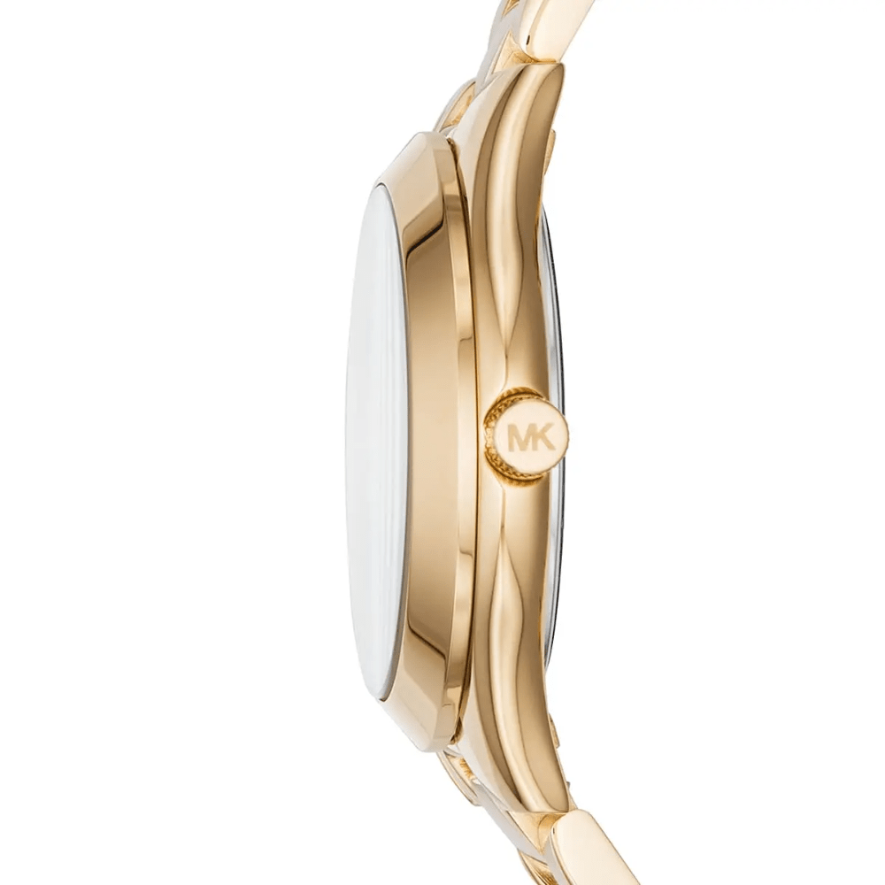 Michael Kors MK3477 Slim Runway Gold Dial Ladies Watch - WATCH & WATCH