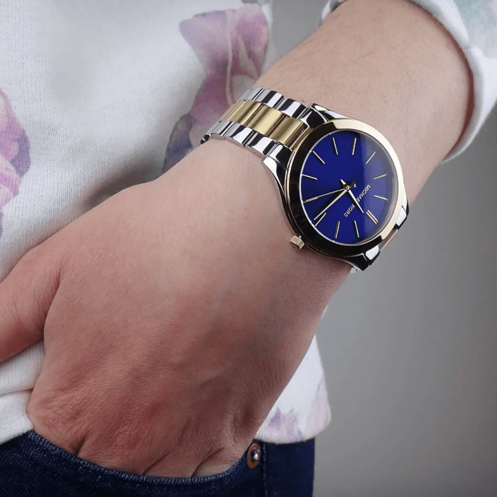 Michael Kors MK3479 Slim Runway Blue Dial Ladies Watch - WATCH & WATCH
