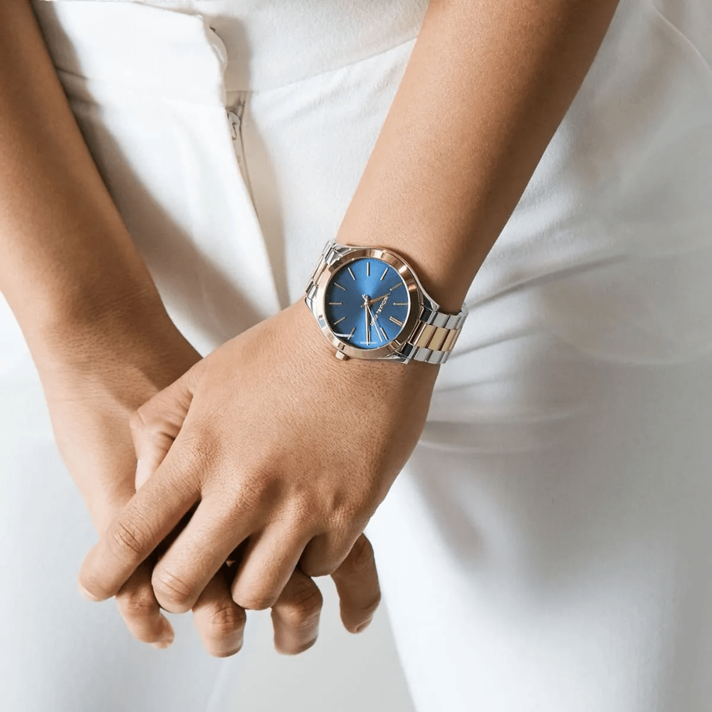 Michael Kors MK3479 Slim Runway Blue Dial Ladies Watch - WATCH & WATCH