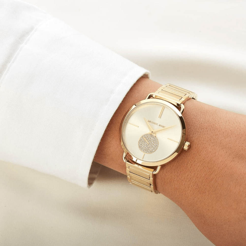 Michael Kors MK3639 Portia Gold Dial Ladies Watch - WATCH & WATCH