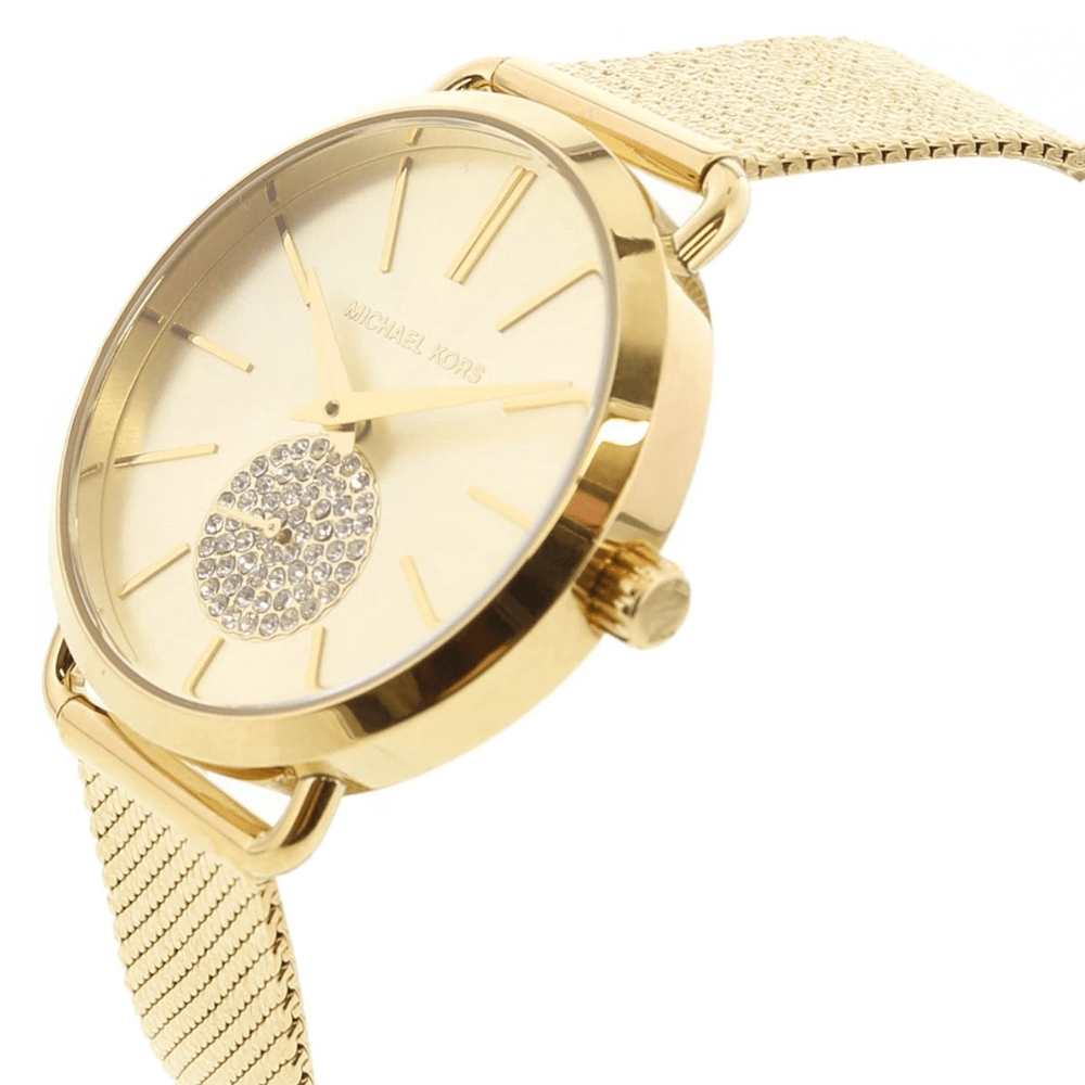 Michael Kors MK3844 Portia Gold Dial Ladies Watch - WATCH & WATCH