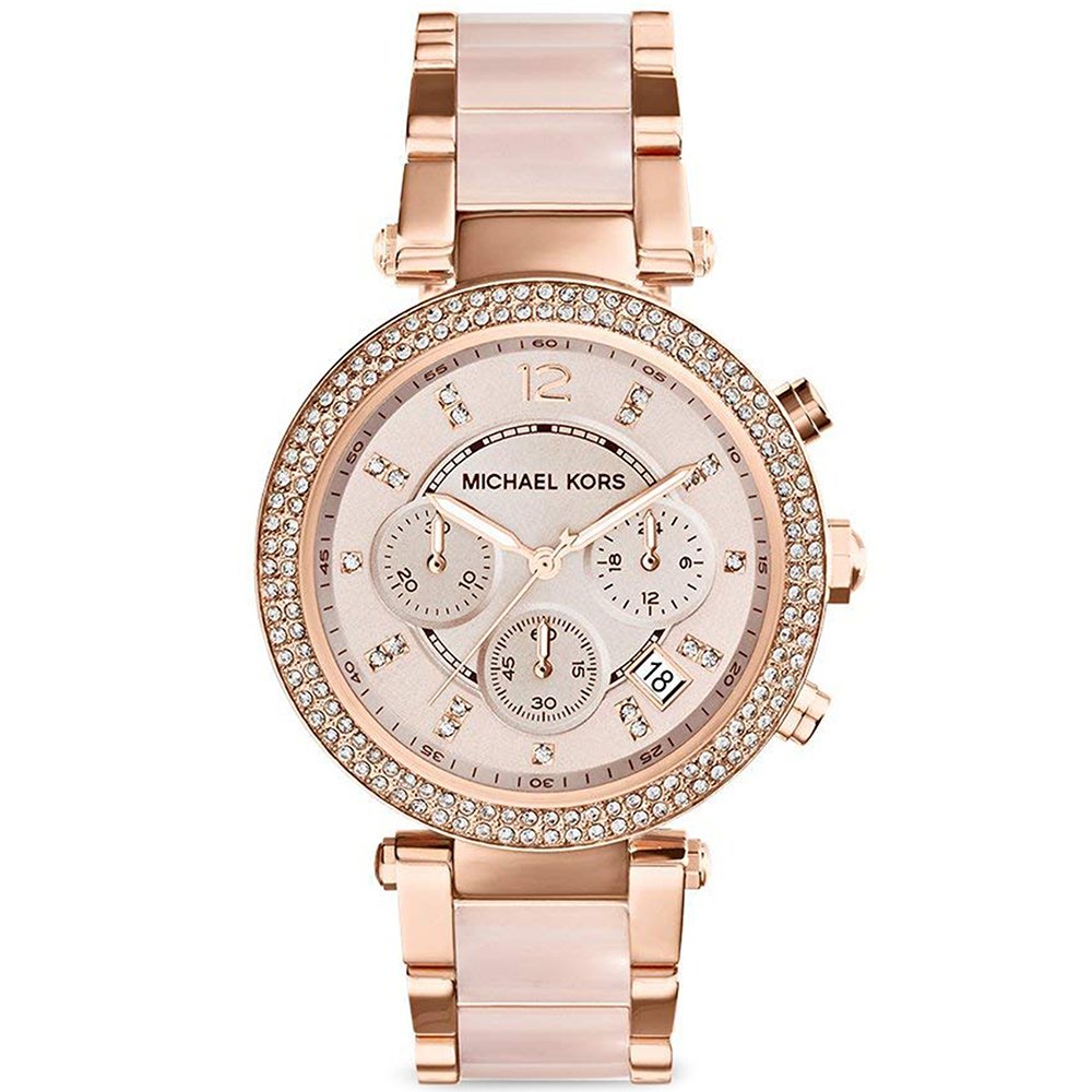 Michael Kors MK5896 Parker Chronograph Ladies Watch Rose Gold - WATCH & WATCH