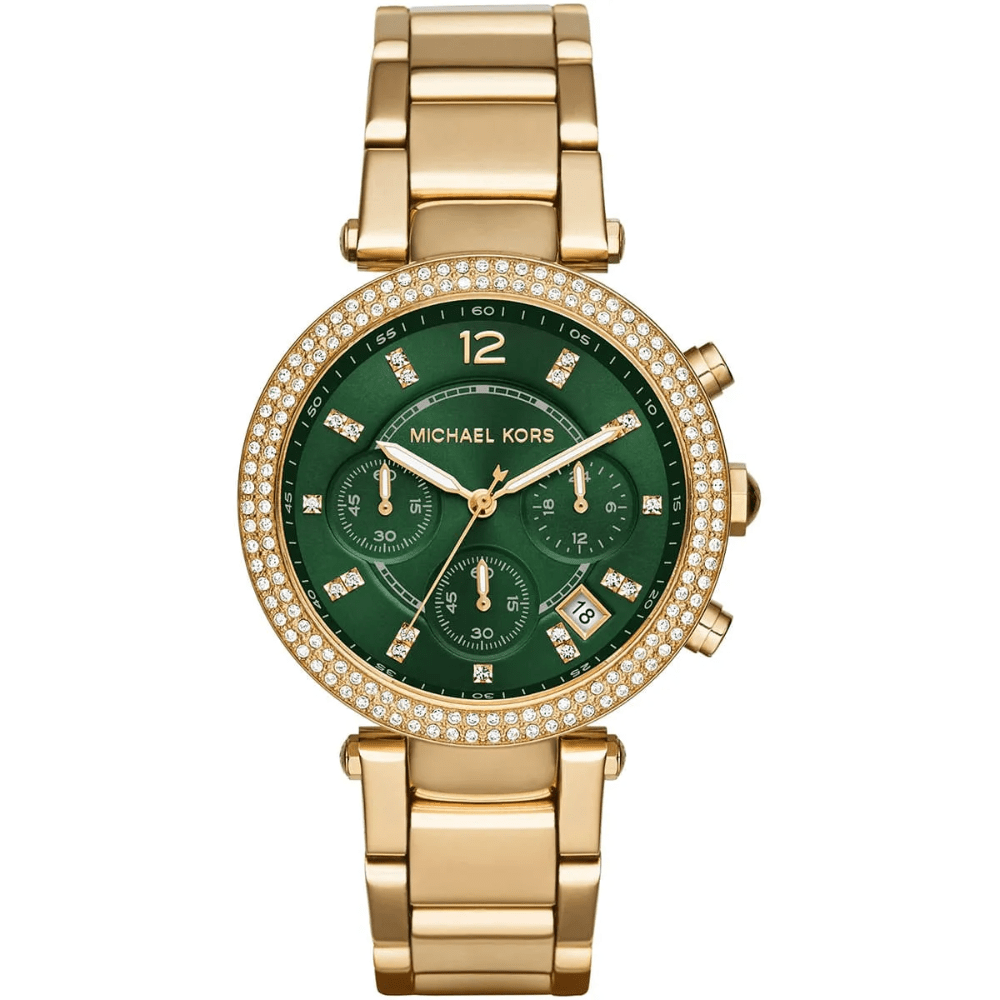 Michael Kors MK6263 Parker Green Dial Chronograph Ladies Watch - WATCH & WATCH
