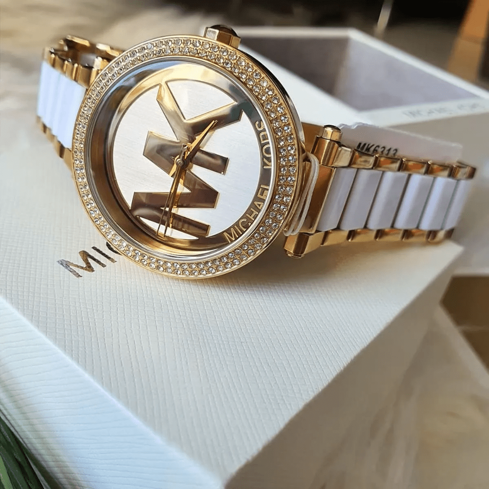 Michael Kors MK6313 Parker White Dial Ladies Watch - WATCH & WATCH