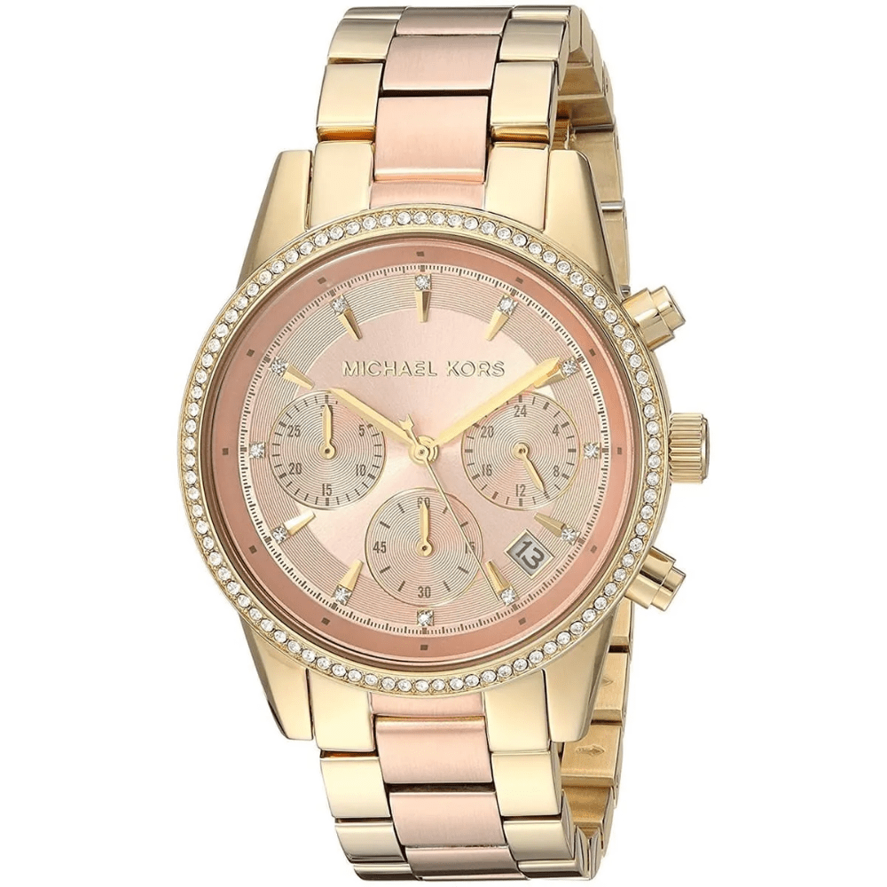 Michael Kors MK6475 Ritz Two Tone Chronograph Ladies Watch - WATCH & WATCH