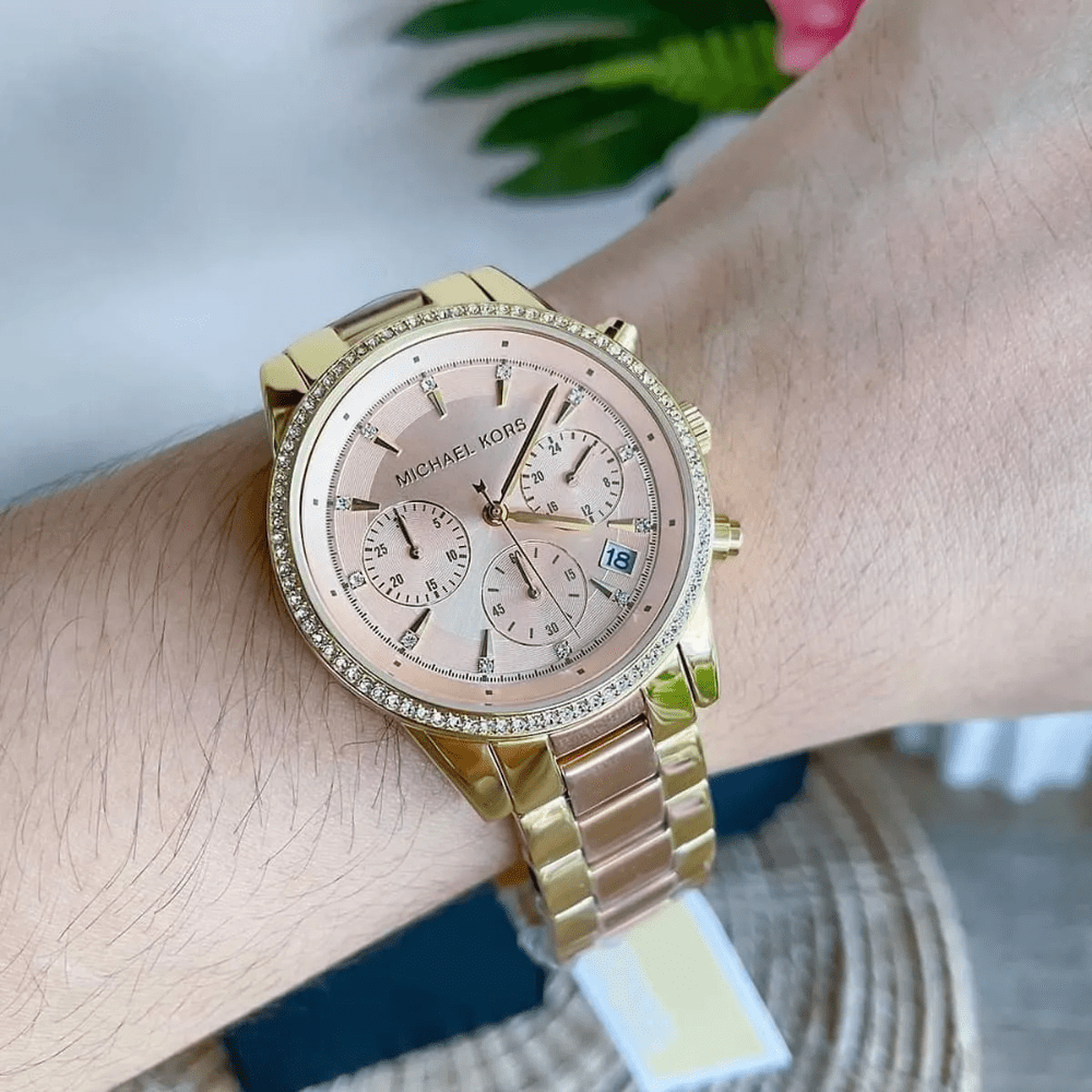 Michael Kors MK6475 Ritz Two Tone Chronograph Ladies Watch - WATCH & WATCH