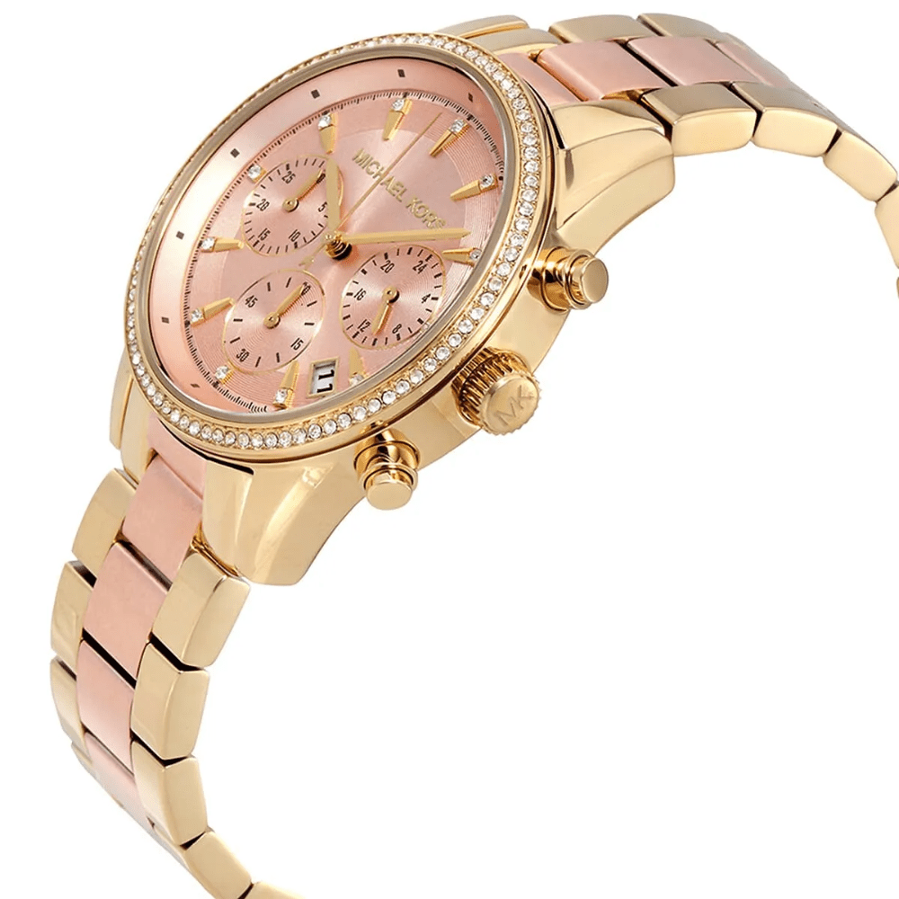 Michael Kors MK6475 Ritz Two Tone Chronograph Ladies Watch - WATCH & WATCH