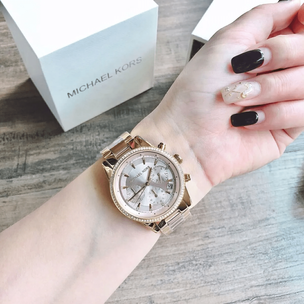 Michael Kors MK6475 Ritz Two Tone Chronograph Ladies Watch - WATCH & WATCH