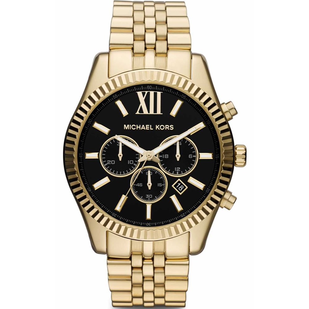 Michael Kors MK8286 Black Dial Lexington Gold Men's Watch - WATCH & WATCH