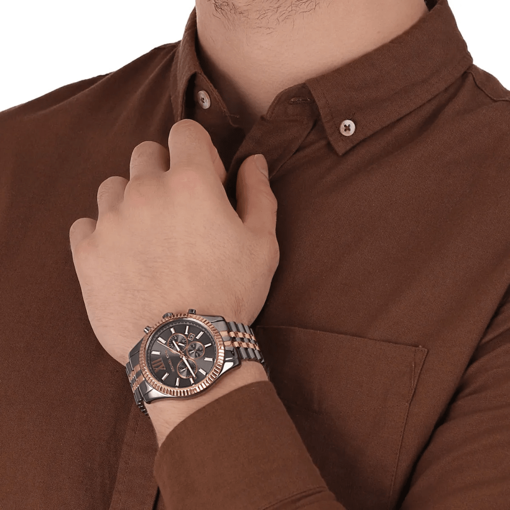 Michael Kors MK8561 Lexington Chronograph Grey Dial Men's Watch - WATCH & WATCH