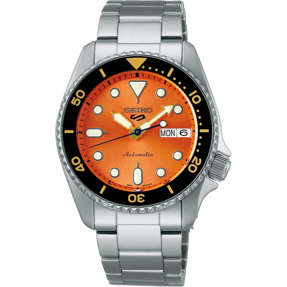 Seiko 5 Sports SRPK35K1 SKX Midi Reissue Orange Dial Automatic Men's Watch - WATCH & WATCH