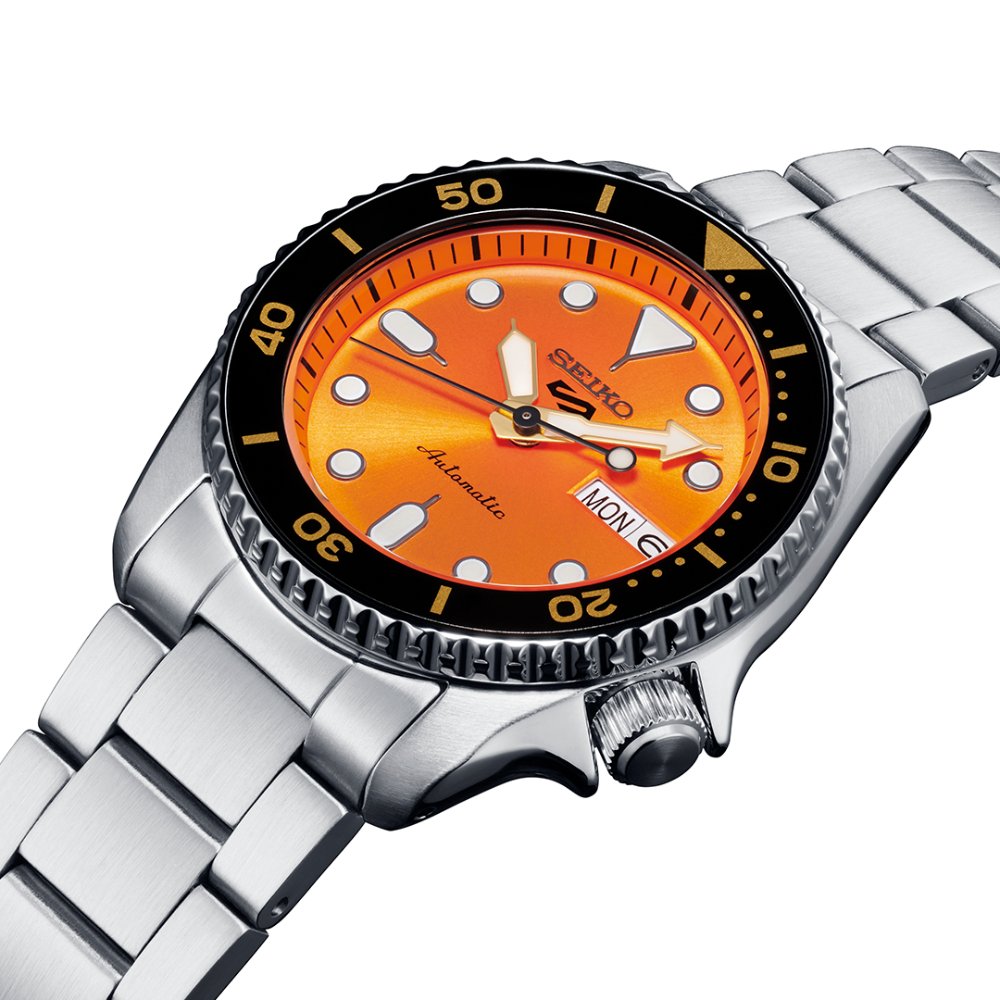 Seiko 5 Sports SRPK35K1 SKX Midi Reissue Orange Dial Automatic Men's Watch - WATCH & WATCH