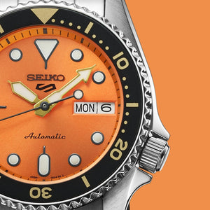 Seiko 5 Sports SRPK35K1 SKX Midi Reissue Orange Dial Automatic Men's Watch - WATCH & WATCH