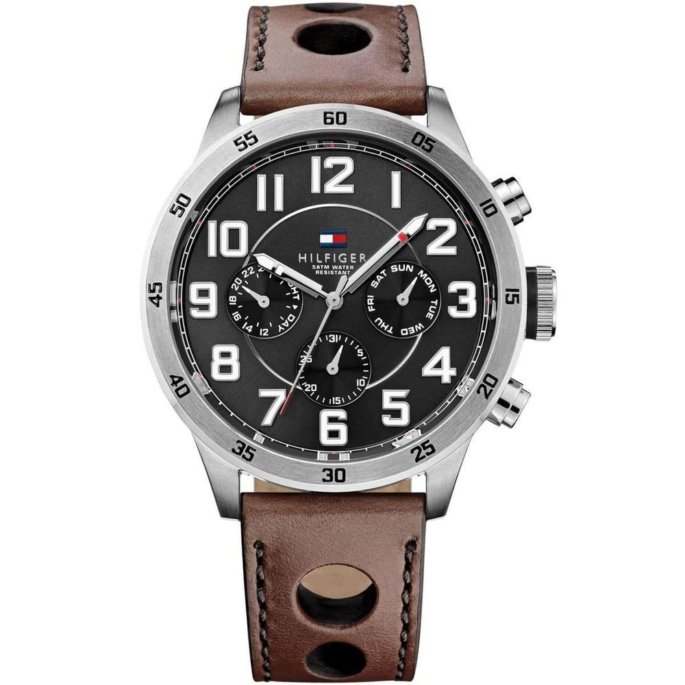 Tommy Hilfiger 1791049 Trent Multifunction Brown Leather Men's Watch - WATCH & WATCH