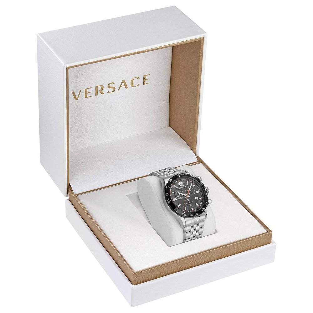 Versace VE2U00322 Hellenyium Silver Chronograph Men's Watch - WATCH & WATCH