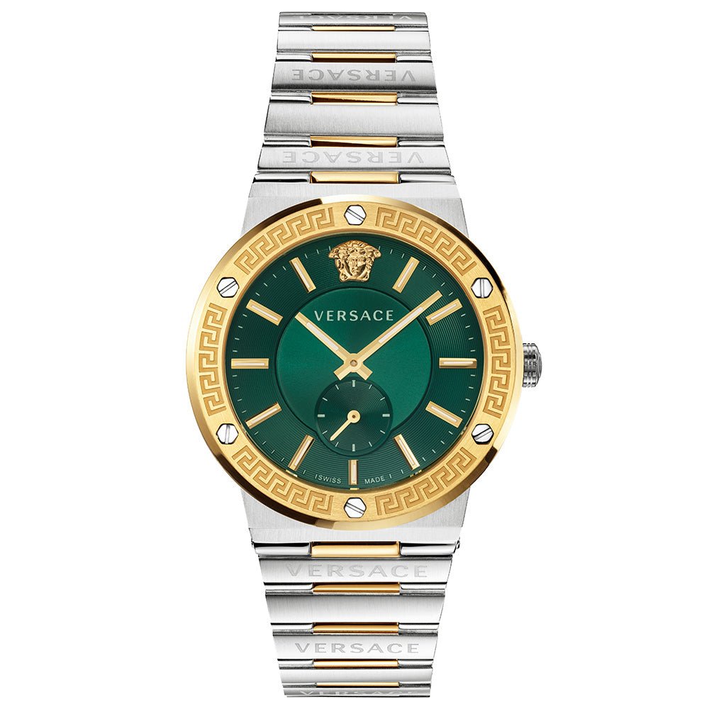 Versace VEVI00420 Men's Watch Greca Two - Tone Green Dial - WATCH & WATCH